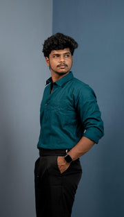 Cotton Shirt for Men | Stylish Slim Fit, Comfortable & Breathable - Ramar Green